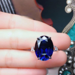 POMOiii Pimestav tsirkooniumoksiidist naiste s&otilde;rmused Romantiline vesisinine kivi kihla abielus&otilde;rmus Valentine kingitus armastatule Moeehted Adjustable Opening