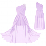 T&uuml;drukute konkurss Nooremate pruutneitsi kleit, &uuml;he &otilde;laga, varrukateta lillet&uuml;drukute kleit, laste printsessi pulmapidu, piduliku peokleidid 9-10 Years lavendel