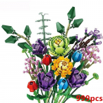 Romantiline Roos Gypsophilas Lillevaas Daisy Aiamaja Taimede kokkupanek Ehitusklotsid Klassikalised Mudelklotsid Komplektid Lastekomplektid amarant