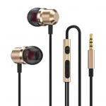 K&otilde;rvasisene juhtmega k&otilde;rvaklapid Metallist magnetilise subwooferi mikrofoni helitugevuse reguleerimisega m&auml;ngupeakomplekt kuldne