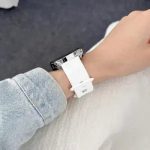 20 mm 22 mm pehmest silikoonist kellarihmad esmaklassilised kellarihmad, vastupidavad ja veekindlad roosimustriga &uuml;hilduvus Samsungi, Huawei, Amzfiti, 22mm valge