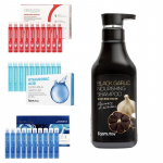 FARM STAY Enimm&uuml;&uuml;dud Hari tootekomplekt: Juuste t&auml;iteaine ja &scaron;ampoon (4 Valikud) Filler set + Black garlic