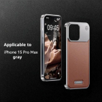 Luksuslik alumiiniumist metallist nahast &uuml;mbris iPhone 15 14 13 Pro Max Magsafe magnetilise raamita aroomiteraapia telefoni kaas For iPhone 13 Pro Max pruun