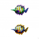 2x Decorations Fish Metal Hanging Wall decor for Bathroom Home