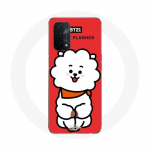 Jin Red Backgroundi &uuml;mbris Oppo A74 5G BTS Bangtan Boys BT21 RJ jaoks