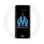 Musta taustaga &uuml;mbris Samsung Galaxy A8 Plus Marseille ol&uuml;mpialogo jaoks