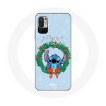&Uuml;mbris Xiaomi Redmi Note 10 5G Stitch Snow Merry Christmas Blue jaoks