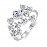 T&auml;is D Moissanite'i s&otilde;rmus 925 Sterling H&otilde;bedast Lab teemant Pulmapael Kihlas&otilde;rmused Naistele Kingitused L&auml;bimise testija 5