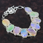 Rainbow Mystic Opal kaelakee 925 Sterling Silver kaelakee reguleeritav kett kaelakee Vapustav kalliskivi ehted pulmakingitus k&auml;sitsi valmistatud kaelakee Adjustable