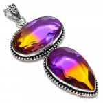 Natural Bi-Color Tourmaline Handmade 925 Sterling Silver Pendant 3.47 u1s95