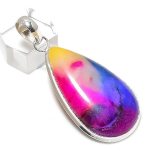 Natural Rainbow Solar Quartz Gemstone 925 Sterling Silver Pendant 2.25 u0s77