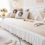 Prantsuse pl&uuml;&uuml;sist diivanipadi, sasitud lihtne kaasaegne multikas plaaster, paksendatud libisemiskindel padja kate talveriie 70x70cm