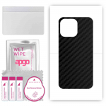 apgo Protective Skin Sticker for the back compatible with Cubot P80, Wrap Film, Foil, Vinyl - Pattern Carbon Black