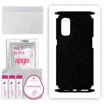 apgo Protective Skin Sticker for the back+sides compatible with Oppo Reno4 Pro 5G, Full Wrap Film, Foil, Vinyl - Pattern Matte Black