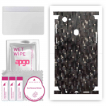 apgo Protective Skin Sticker for the back+sides compatible with Oppo F7, Full Wrap Film, Foil, Vinyl - Pattern Carbon Black Pixel