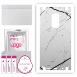 apgo Protective Skin Sticker for the back+sides compatible with Xiaomi Redmi Note 9, Full Wrap Film, Foil, Vinyl - Pattern White Marble