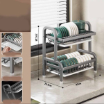 K&ouml;&ouml;giriiul N&otilde;ude hoiustusrest N&otilde;ude kuivatamine Multifunktsionaalne Aseta Roostevabast terasest S&ouml;&ouml;gipulgad Veeklaasi hoiustusrest 3 Tiers must