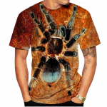 Spider Animal Series Meeste suvine l&uuml;hikeste varrukatega T-s&auml;rk 3D prindiga T-s&auml;rgid Meeste T-s&auml;rgid Vabaaja riietus 5XL