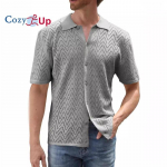 Cozy Up meeste vintage kootud polos&auml;rgid Argyle l&uuml;hikeste varrukatega n&ouml;&ouml;biga golfis&auml;rk S lilla