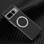 &Uuml;li&otilde;huke matt Magsafe &uuml;mbris Google Pixel 8 7 Pro 7A s&uuml;sinikkiust tekstuuriga magnetiline juhtmevaba laadimisega k&otilde;va arvuti kaas Google Pixel 8Pro 7Pro jaoks For Pixel 7 Pro must