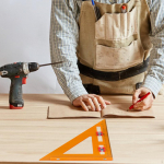 2 in 1 Triangle Ruler Measuring Layout Tool 4.5mm Hole High Accuracy Right Angle for Household 220mmx380mm