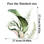 Isekleepuv k&auml;sitsi joonistatud roheliste taimede tualettkleebised V&auml;rske vannitoa tualettruumi kaane kaunistuste kleebis 30x30cm roheline
