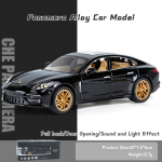 1/24 Scale Panamera sulamist automudel Valgus- ja heliefektid Diecast autom&auml;nguasjad poistele Beebim&auml;nguasjad S&uuml;nnip&auml;evakingitus Lastele M&auml;nguasjad Autopoiste m&auml;nguasjade kollektsioon 1/24-Size:20*7.5*6cm must