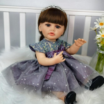 UUS 55cm Reborn Boneca Silikoonist Full Body Baby Girl Reborn Doll Realistlik Printsess Lastep&auml;eva Kingitused Voodiaeg M&auml;ngukaaslane KEIUMI M&auml;nguasi 55CM