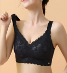 Suure suurusega naiste &otilde;mblusteta rinnahoidja juhtmevaba &otilde;huke rinnahoidja, kokkupandud Push Up aluspesu Spordivesti minimeeriv rinnahoidja M must