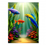 5D tiigikala DIY teemantmaalitud kalamosaiikkunst Teemanttikandi komplekt K&auml;sitsi valmistatud inkrusteeritud kodukaunistus Full Round 20x30CM