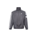 Adidas Originals Triibuline Seisukrae T&otilde;mblukuga Pikkade Varrukate Jakk Unisex Jakk Tumepruun JI7533 M gray