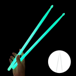 5A helendav trummipulk, helendav trummipulk, fluorestseeruv trummipulk pimeda lava jaoks valge