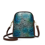 V&auml;ikesed vintage lillemustrilised &otilde;lakotid naistele Kvaliteetsest pehmest nahast naiste Crossbody messenger kott Designer Sac sinine