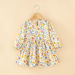 T&uuml;drukute vabaaja seelikud Kevadised ja s&uuml;gisesed pikkade varrukatega lastekleit V&auml;ikelaste riided Printsessi multifilmi kleidid t&uuml;drukule 90