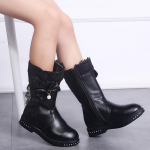 Lapsed Imikud Lapsed Beebid T&uuml;drukud Talvised Soojad Pitsiga Lumek&otilde;rged saapad Kingad 27 must