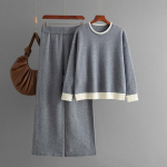S&uuml;gistalv Lazy Wind lahtine O-kaelusega pullover kampsun, naiste &uuml;hev&auml;rviline pikkade varrukatega kootud laia s&auml;&auml;rega p&uuml;ksid, kaheosaline komplekt One Size must