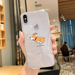 Armas Corgi koerakujuline telefoni&uuml;mbris iPhone 11 12 Mini 13 14 15 Pro XS Max X Plus SE XR l&auml;bipaistva kestaga iPhone12mini