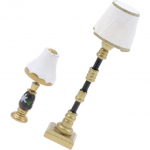 Mini-nukumaja p&otilde;randalamp 1:12 LED-i miniatuurset valgustit laualampi, mudel lauaarvuti kaunistuseks nukumaja sisustuse m&ouml;&ouml;blitarvikute pakett 2 11*2.3*2cm.3,6*2*2cm,2Pcs kuld/valge