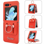 Luksuslik nahast s&otilde;rmusehoidja alus&uuml;mbris Samsung Galaxy Z Flip 3 4 5 5G jaoks Flip3 Flip4 Flip5 Kaitse Mood P&otilde;rutuskindel Luksuslik Kate For Samsung Z Flip5 heleroosa v&auml;rv