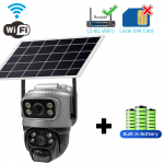 P&auml;ikesekaamera v&auml;listingimustes kahe objektiiviga 8MP 4G SIM IP 8000mAh akud Juhtmevaba videovalve V380 turvakaitse 360 ​​CCTV WiFi Cam