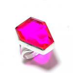 Natural Pink Rubillite Gemstone Handmade 925 Sterling Silver Ring Size 8 v4l33