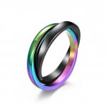 Megin D roostevabast terasest titaanist vabaaja Lihtsas seguga v&auml;rvilised paaris&otilde;rmused meestele Naised S&otilde;brad Kingitus Moeehted Bague Anel Bagu 10