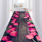 3D stereoskoopiline lille- ja rohukoridor pikk vaip kerge luksus esiku vaip libisemiskindel jooksvaip pastoraalne tee trepimatt W80*H300CM