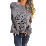 Naiste kampsun, &uuml;mara kaelusega pikkade varrukatega, &otilde;&otilde;nsa disainiga žakaardekooriga kudumistopid, &uuml;hev&auml;rvilised, vabalt istuvad vabaaja kampsun M roheline