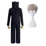 HOLOUN Jujutsu JJK Manga Anime Inumaki Toge Cosplay Kost&uuml;&uuml;m Parukas Jakk P&uuml;ksid Tumesinine Roosi V&otilde;rk S&uuml;nteetiline Halloween J&otilde;ulud L-(Full set+wig)