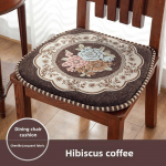 Kohandatud peene tikitud lilledega U-kujulised istmepadjad rihmadega Hiina stiilis puuvillane linane kontori kodu toolipadjad libisemiskindel t&otilde;mblukk 44x42cm (with straps)