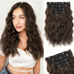MERISIHAIR 4 tk s&uuml;nteetilisi juuksepikendusi l&uuml;hikesed lainelised pruunid juuksepikendused n&auml;htamatud pitsist koel&otilde;ngad naturaalsed pehmed juuksekaunistused naistele 35cm