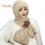 Talvine kudumism&uuml;tsi sall soe tuulekindel k&otilde;rvakaitse k&uuml;lma ilmaga &otilde;ues rattas&otilde;iduks naistele k&auml;sitsi valmistatud kootud nokam&uuml;tsiga m&uuml;ts kaela soojendav sall E