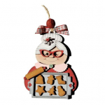 Proua Claus ripats puidust j&otilde;ulupuu rippuv kaunistus korduvkasutatav k&uuml;psetamine j&otilde;uluvana pidulik kaunistus kodu j&otilde;ulupeoks punane