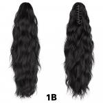 MISS WIG S&uuml;nteetilised pikkade k&uuml;&uuml;nistega klambrid hobusesaba-juuksepikendused, looduslikud lainelised juukseotsad naistele igap&auml;evaseks kasutamiseks 45cm